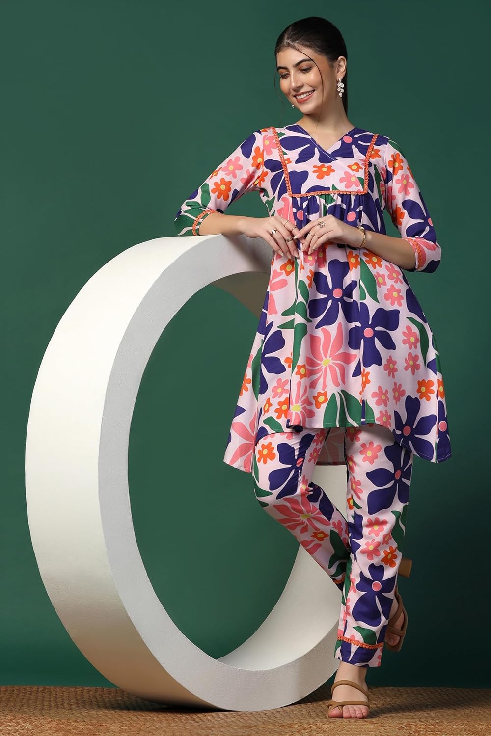 Fashion Dream Cotton Blend Women's Printed Kurta