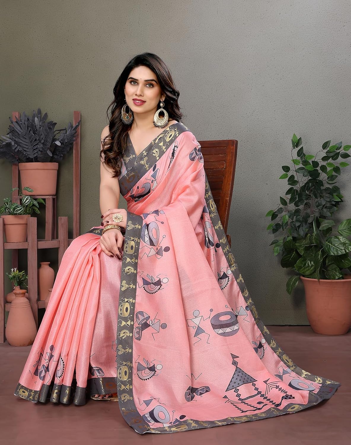 Yashika Women's Printed Kalamkari Art Silk Saree