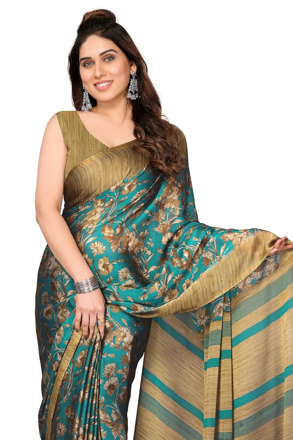 Women's Printed Saree with Blouse Piece