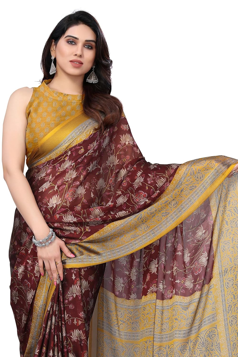 Women's Printed Saree with Blouse Piece