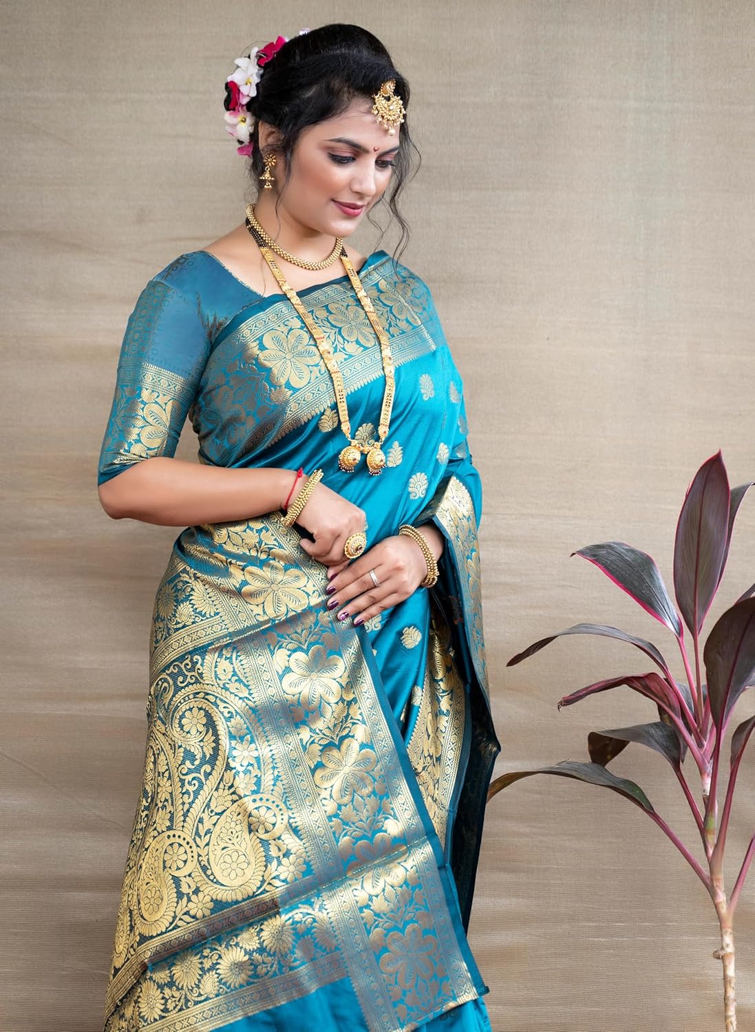 Sugathari Women's Banarasi Saree Pure Kanjivaram Silk Saree