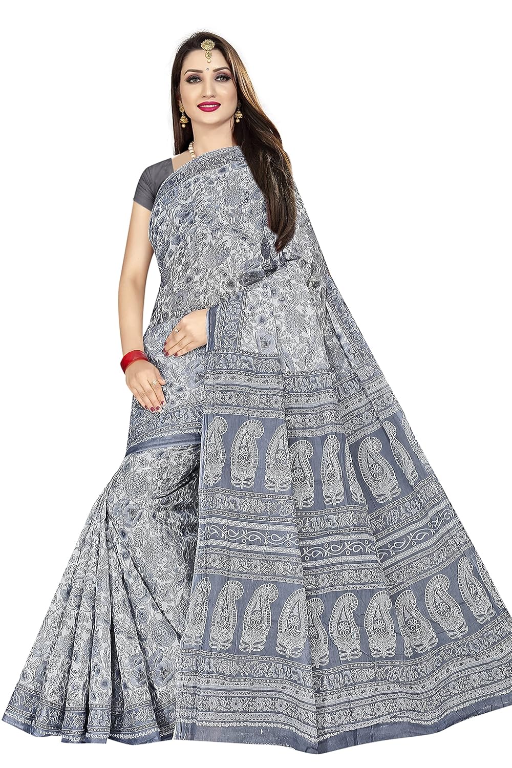 Women's Plain Weave Pure Cotton Saree