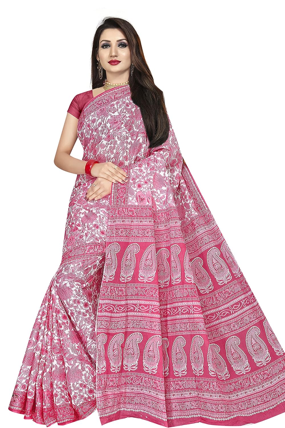 Women's Plain Weave Pure Cotton Saree