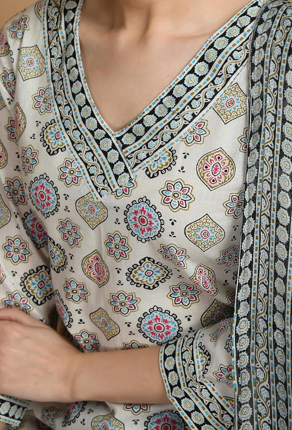 BHOOLFT Cotton Rayon Afghan Floral Print Kurta