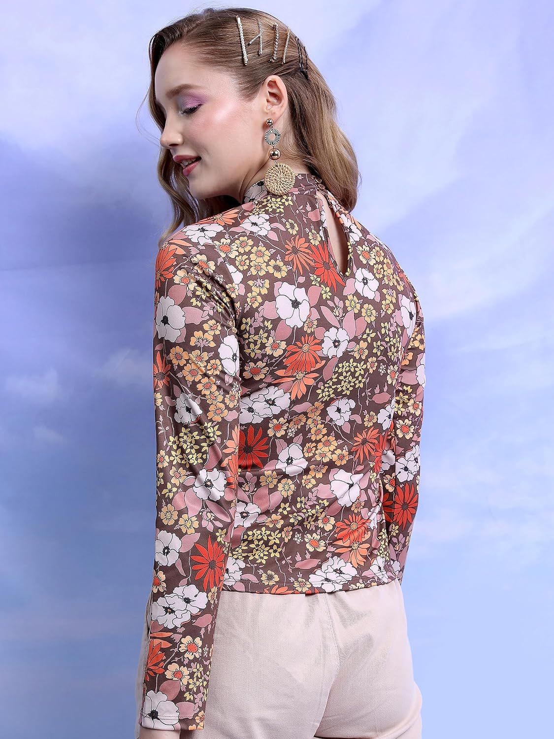 KETCH Women Polyester Regular Fit Printed Full Sleeve Tops