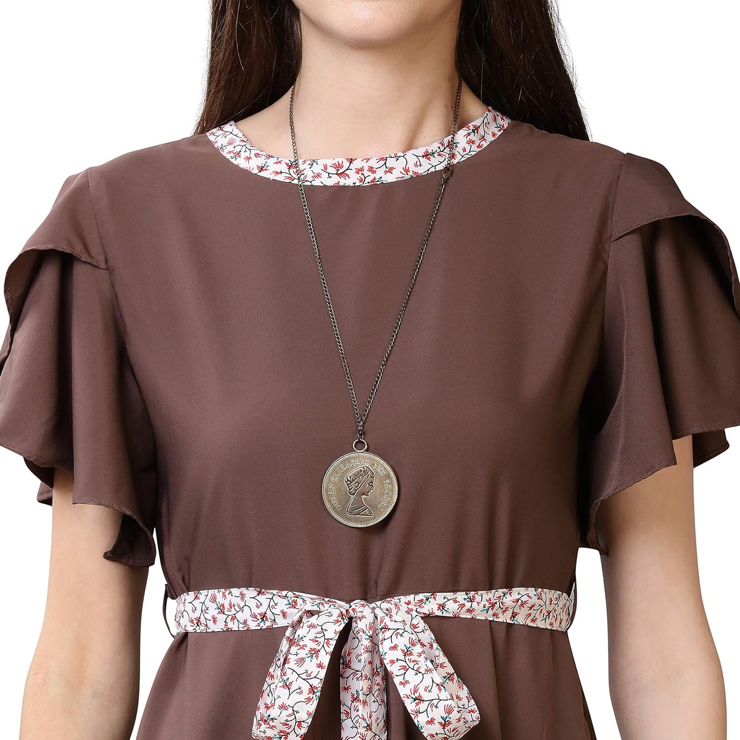 OOMPH! Women's Crepe A-Line Maxi Dress
