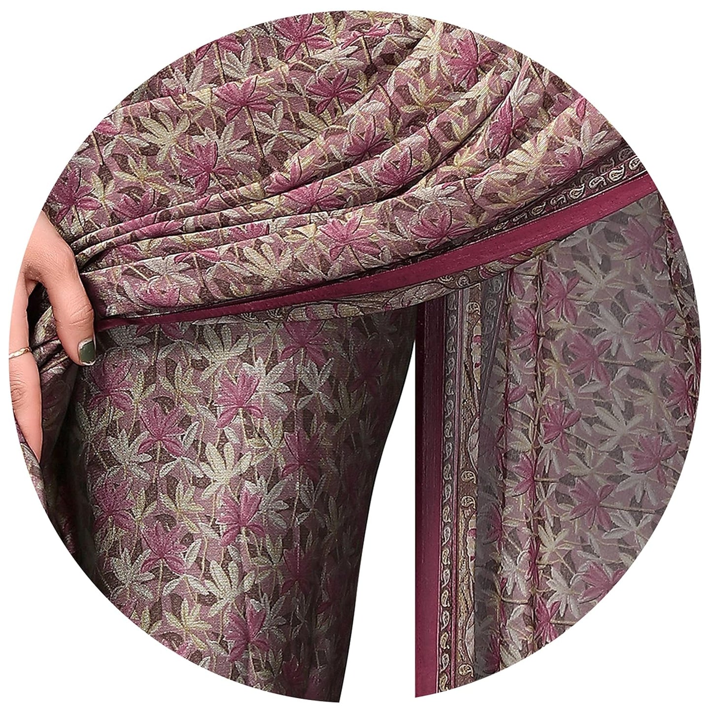 Women's Chiffon Floral Printed Saree with Blouse Piece