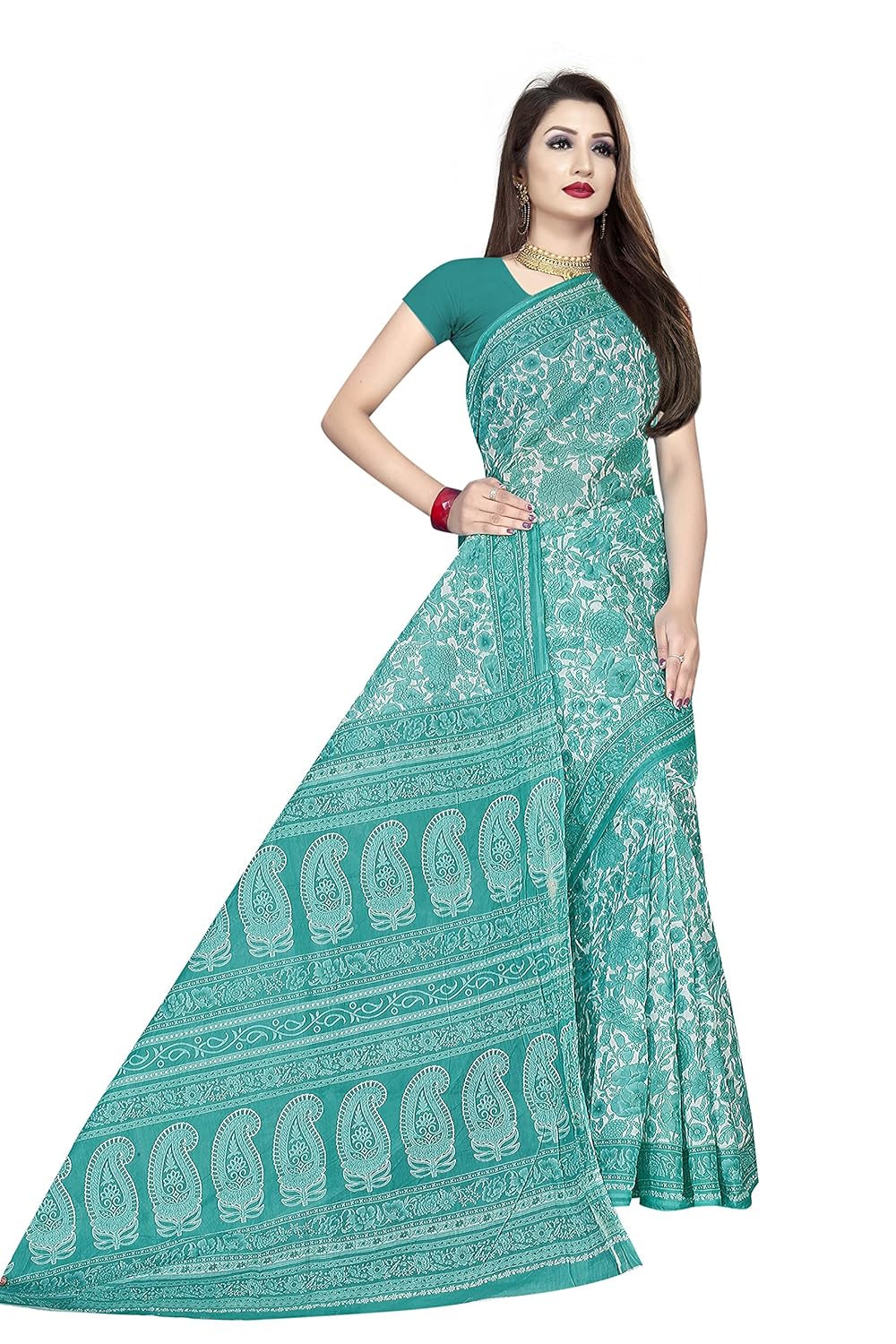 Women's Plain Weave Pure Cotton Saree