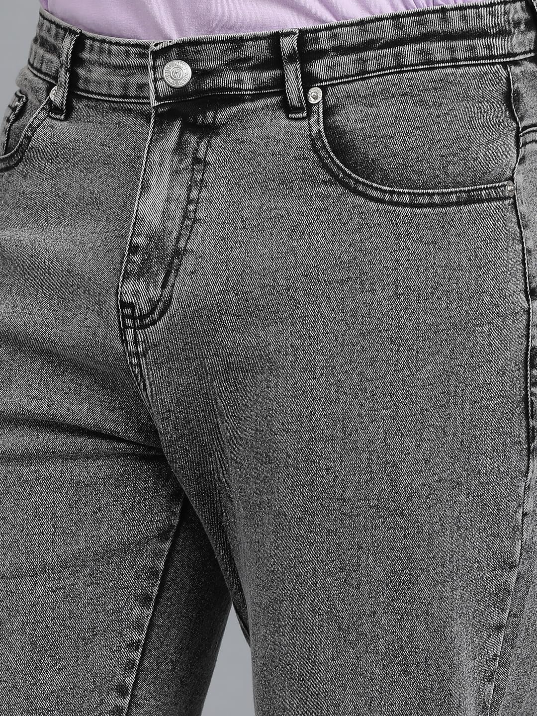 KOTTY Men's Solid Straight Fit/Skinny Fit/Relaxed Fit