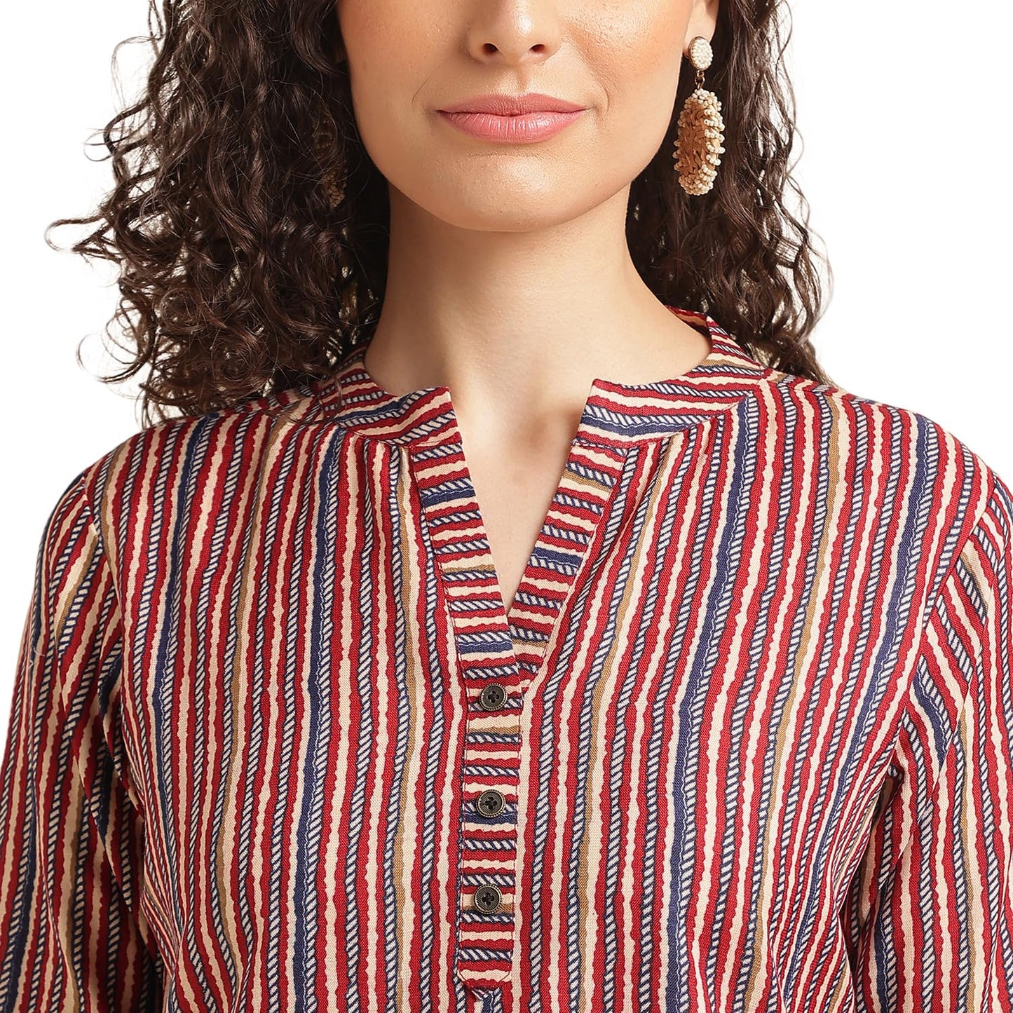 NAINVISH Tops for Women Printed Regular Fit Shirt Top for Women|Tops for Women Stylish Latest|Office Wear Tops for Women|Cotton Blend Tops for Women