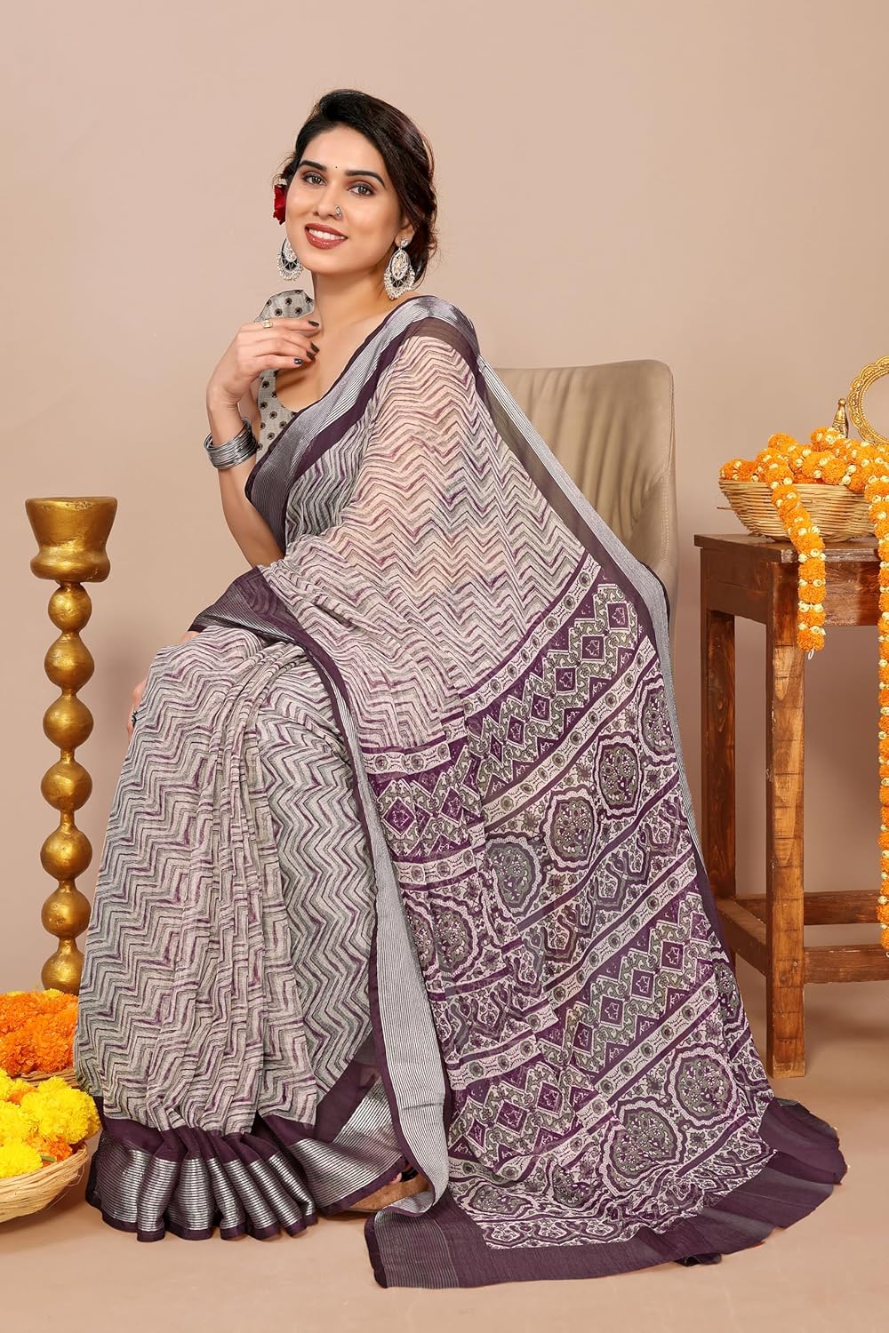 MIRCHI FASHION Women's Saree with Blouse Piece