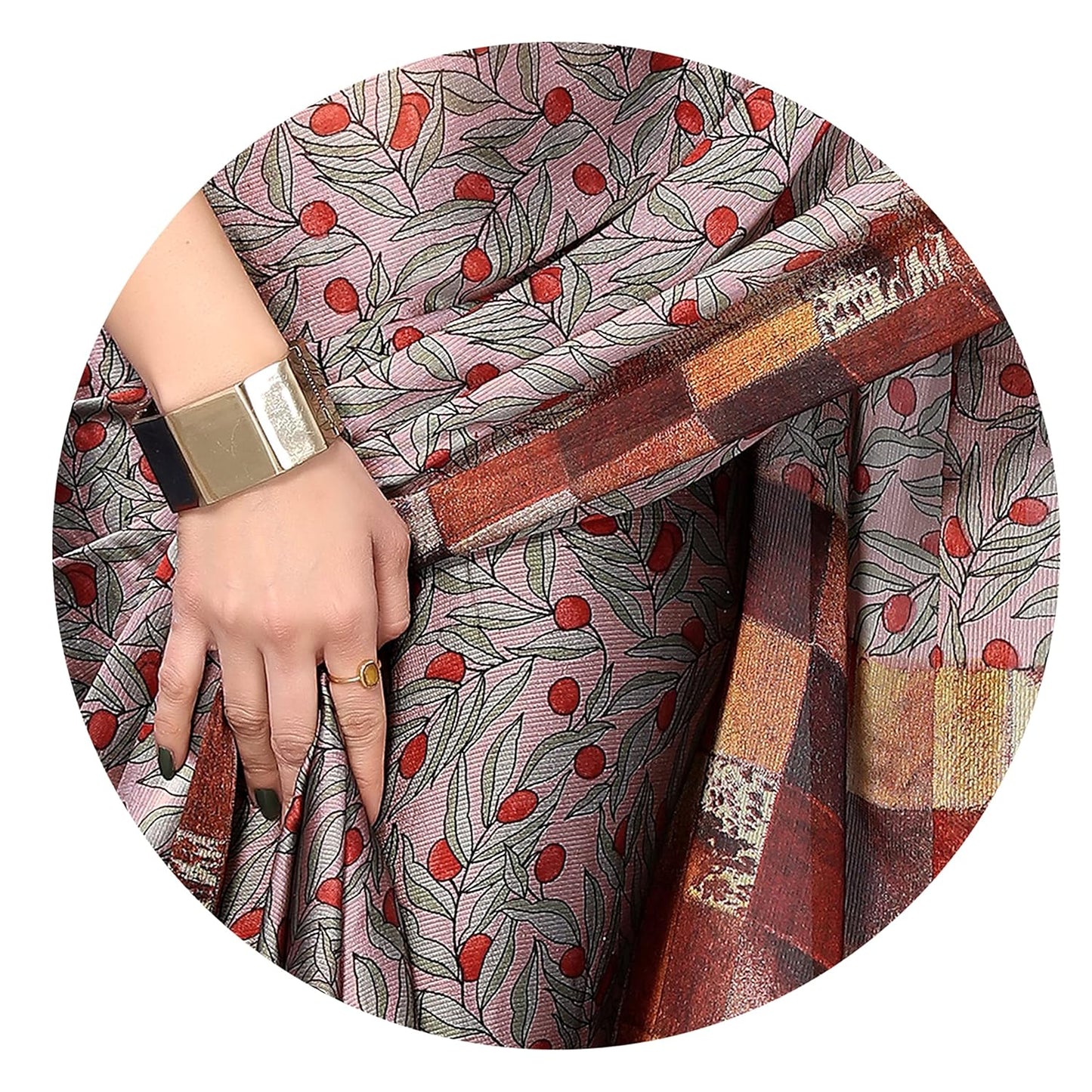 Women's Stylish Chiffon Print Saree with Blouse Piece
