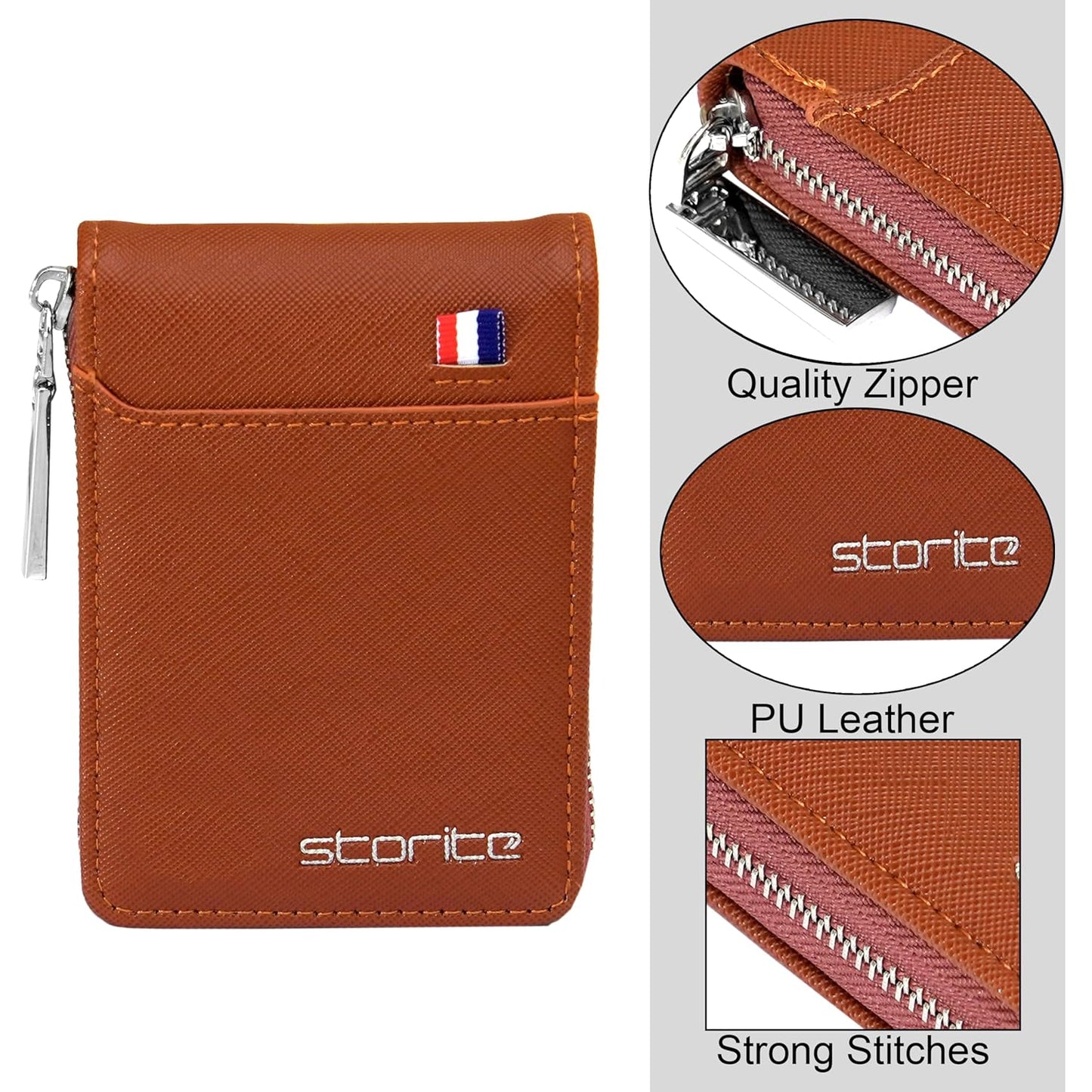 Storite PU Leather 9 Slot Vertical Credit Debit Card