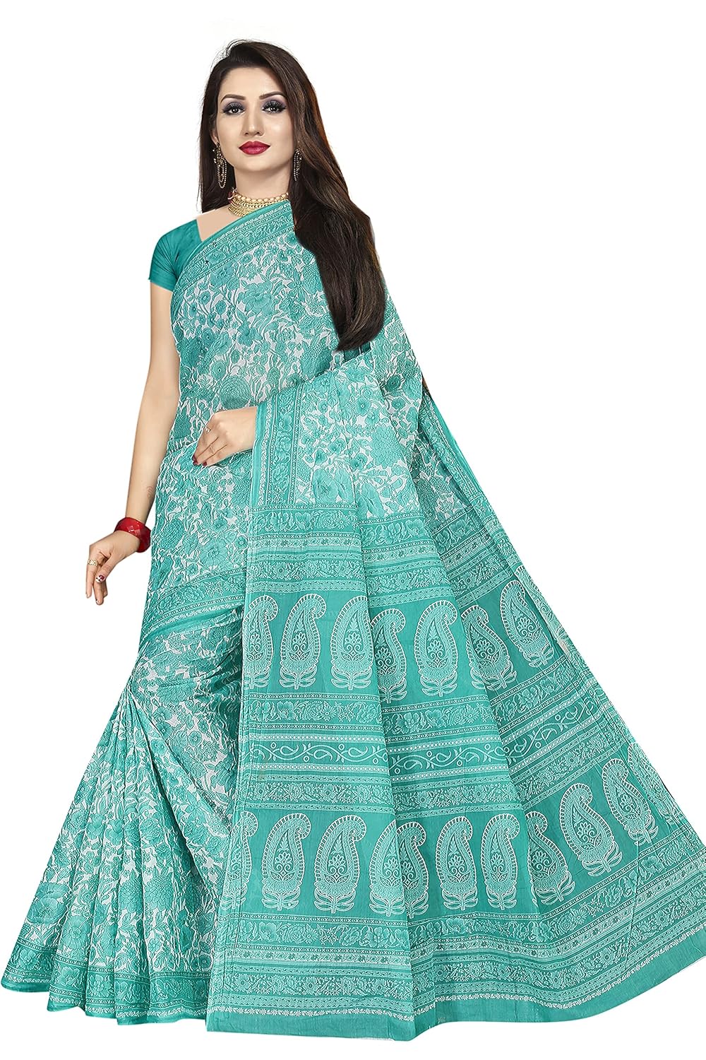 Women's Plain Weave Pure Cotton Saree