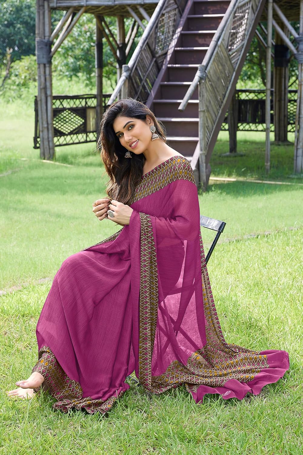 Printed Women's Saree with Blouse Piece