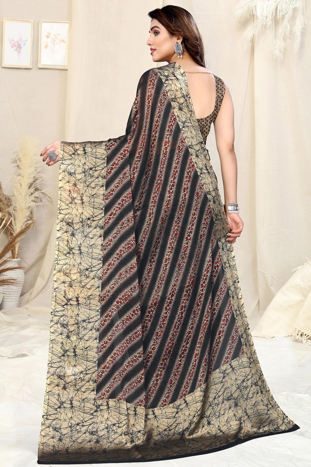 MIRCHI FASHION Women's Saree with Blouse Piece