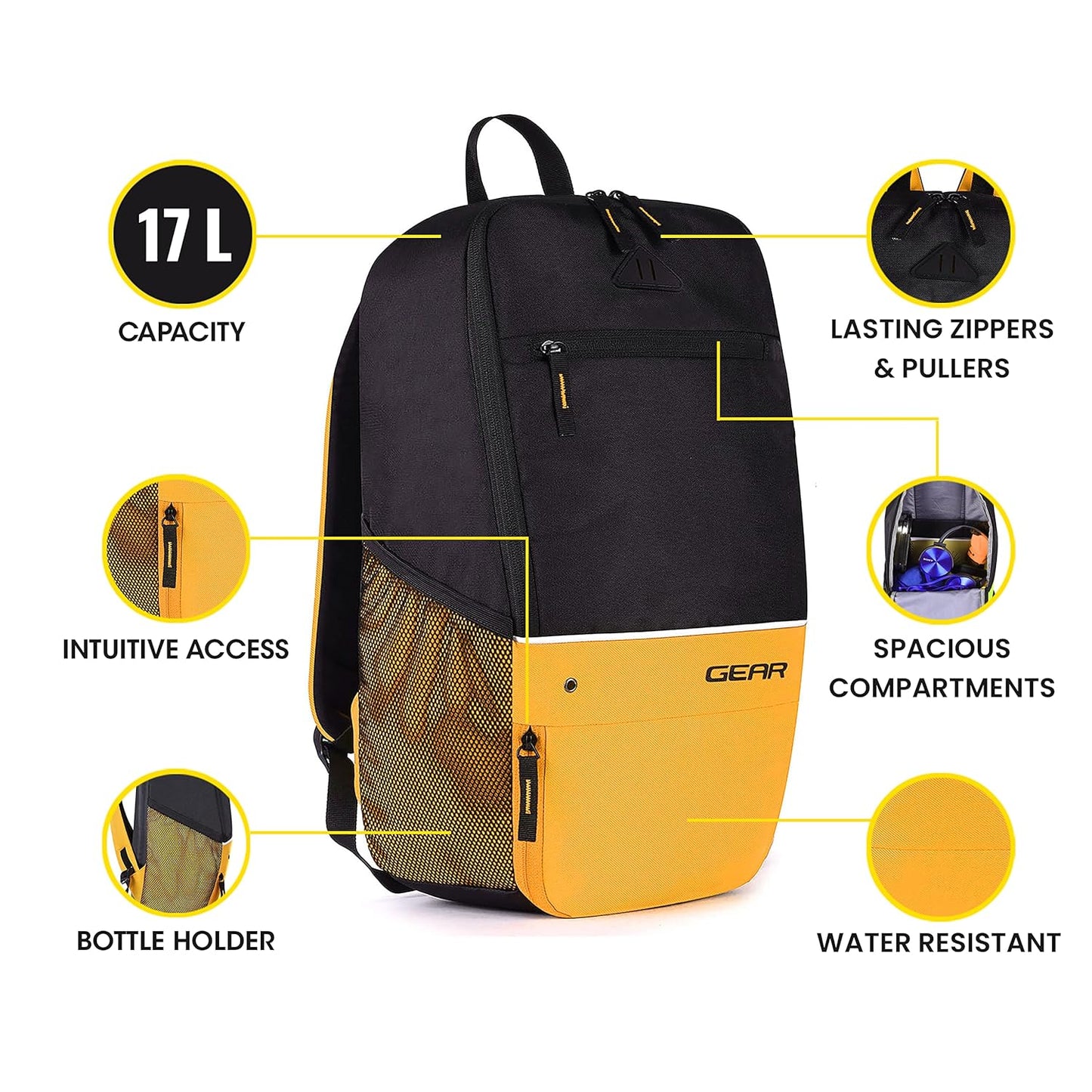 Gear Superior Xl 17L Water Resistant School Bag - alphahostel.in