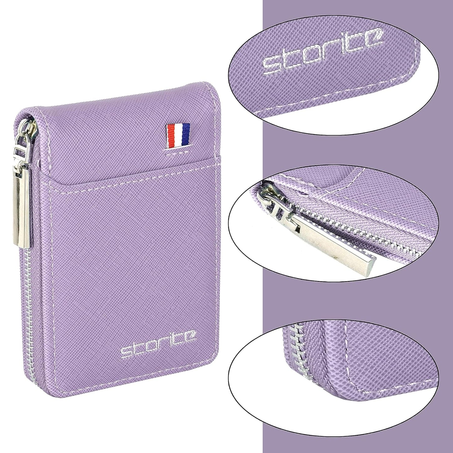 Storite PU Leather 9 Slot Vertical Credit Debit Card