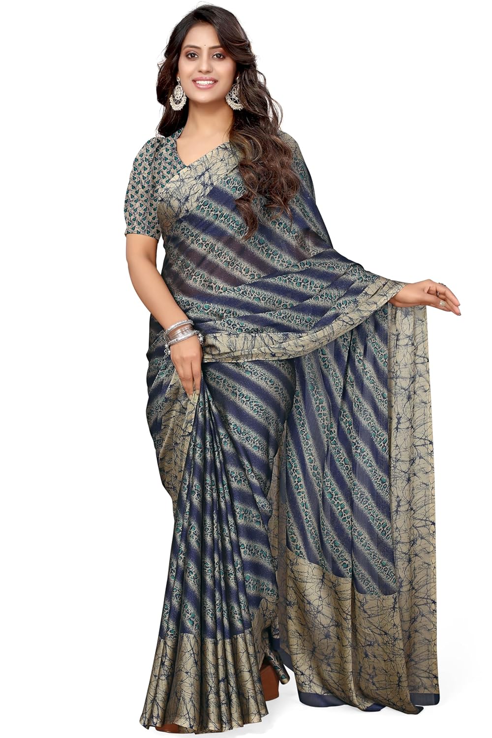 MIRCHI FASHION Women's Saree with Blouse Piece