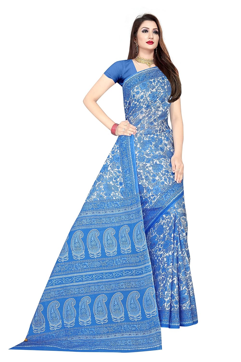 Women's Plain Weave Pure Cotton Saree