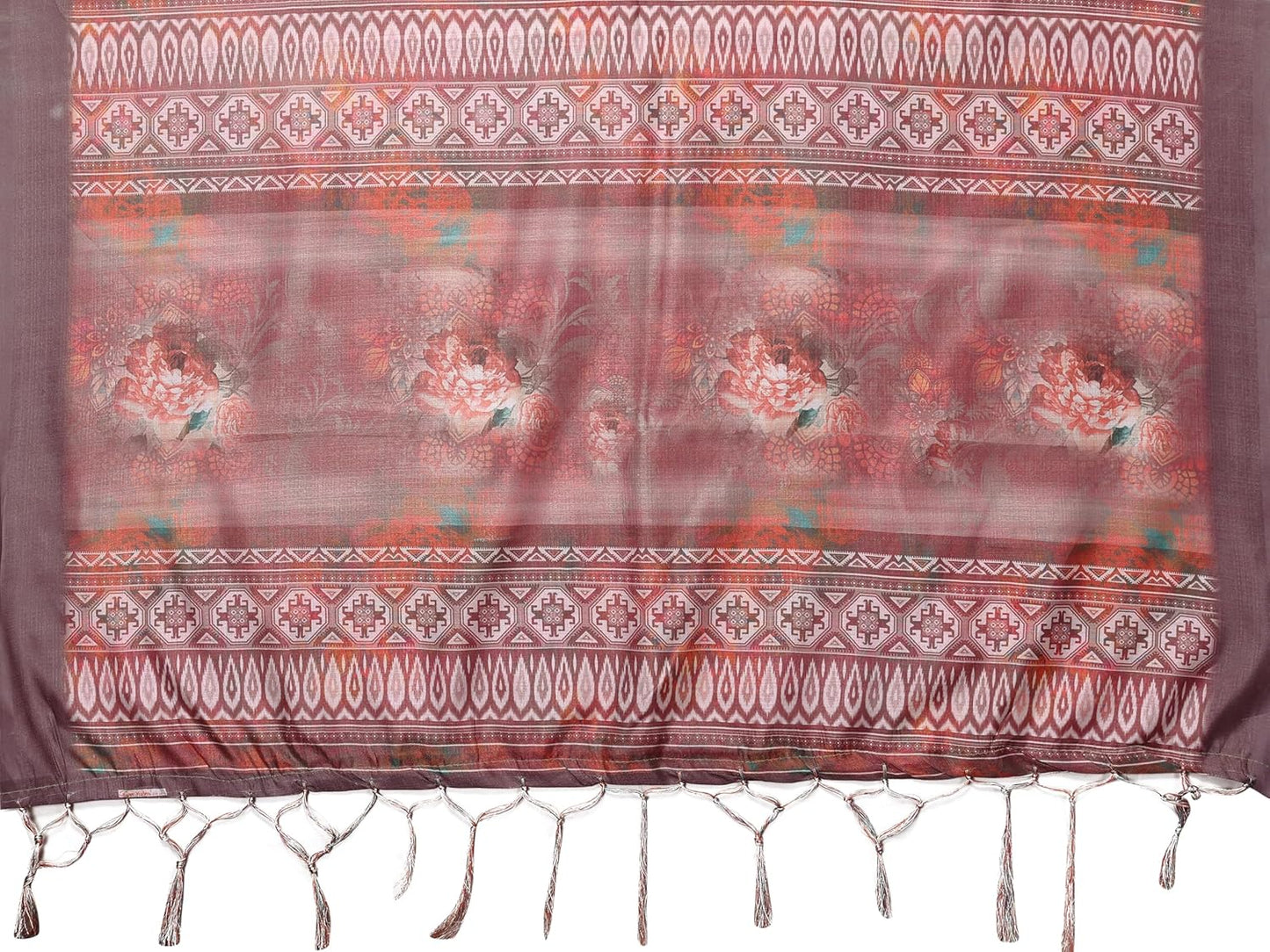 Print Art Silk Cotton Saree t Ethnic Wear for Festive