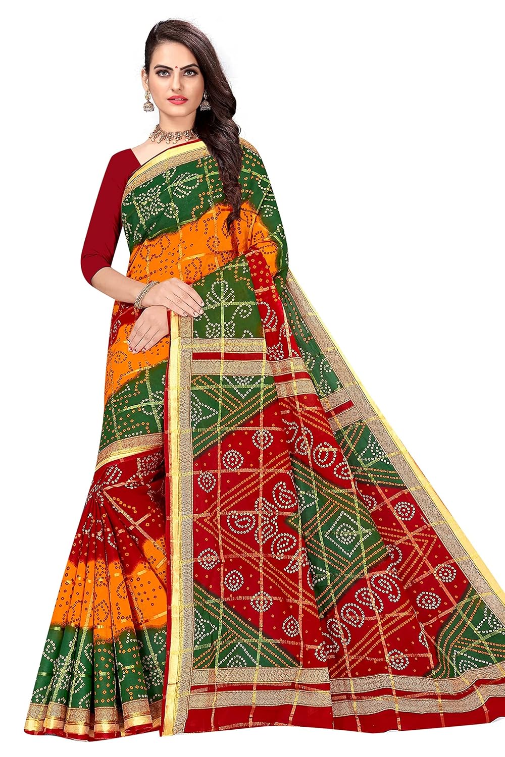 Women's Pure Cotton i Saree Without Blouse Piece