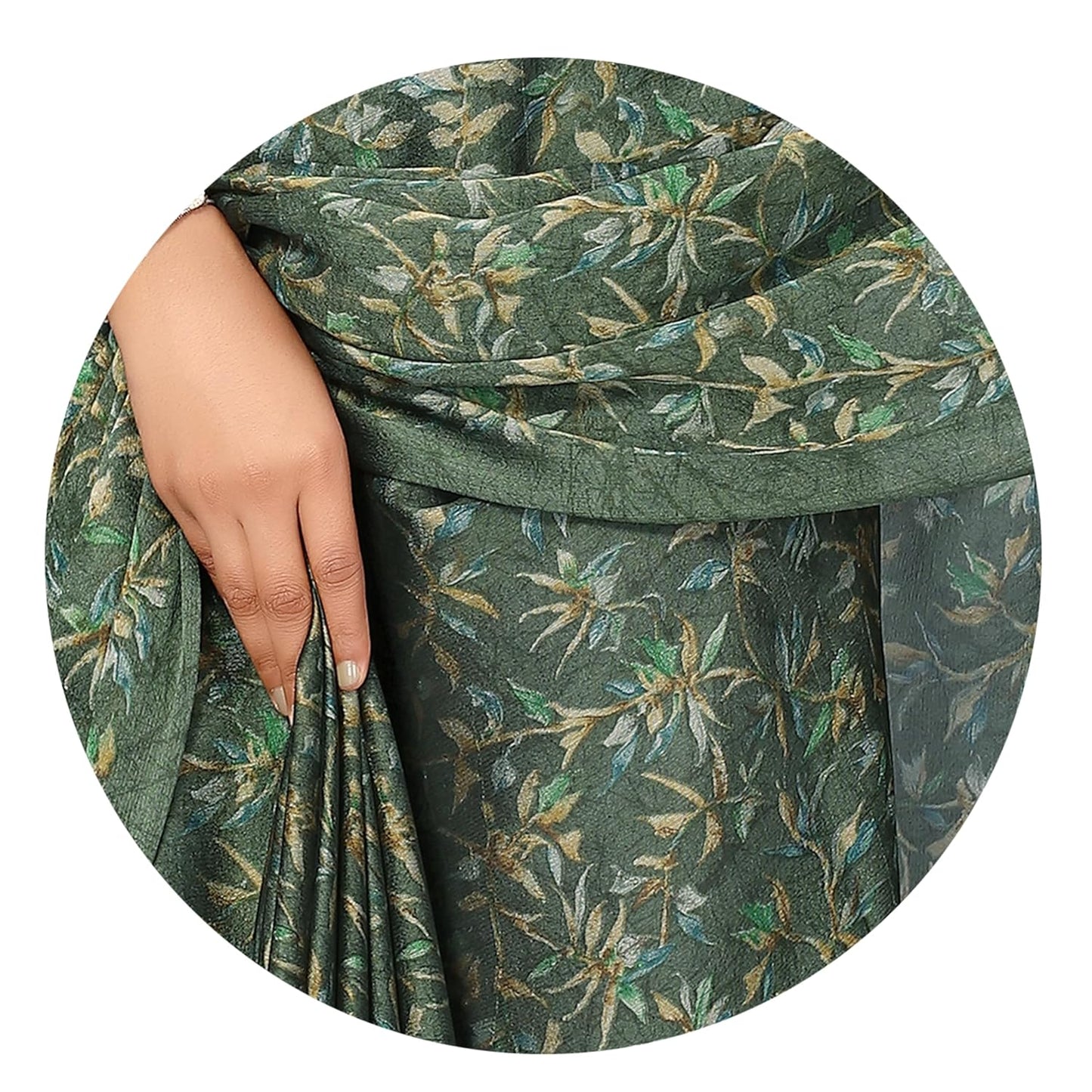 Women's Chiffon Floral Printed Saree with Blouse Piece
