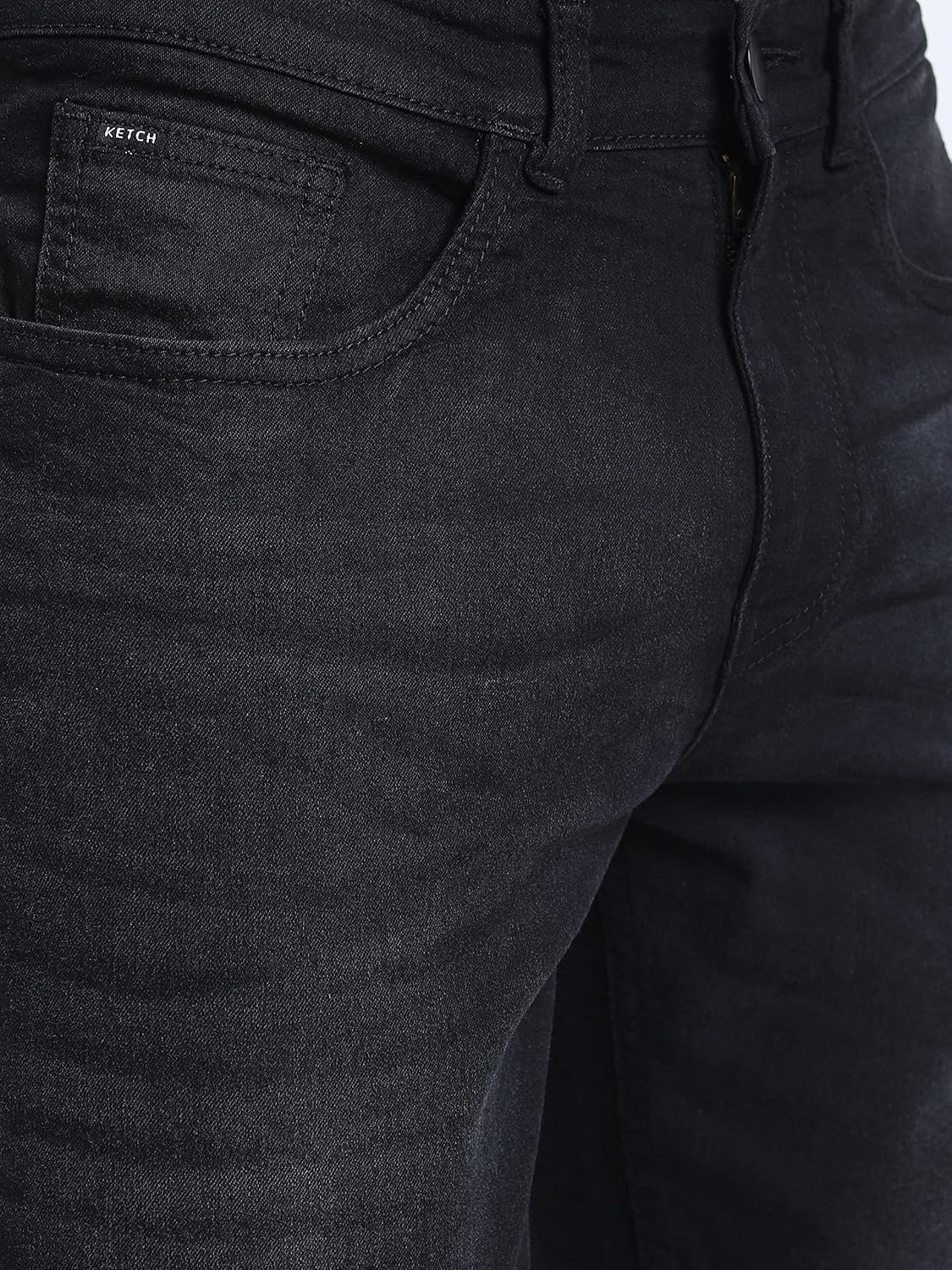 KETCH Men's Tapered Fit Mid Rise Jeans