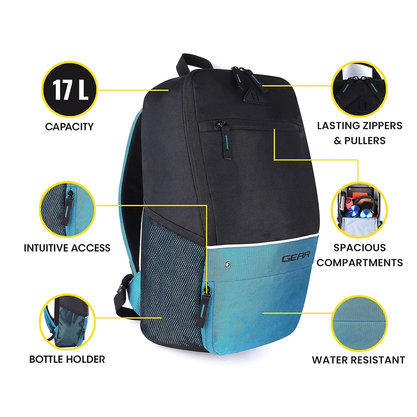 Gear Superior Xl 17L Water Resistant School Bag - alphahostel.in
