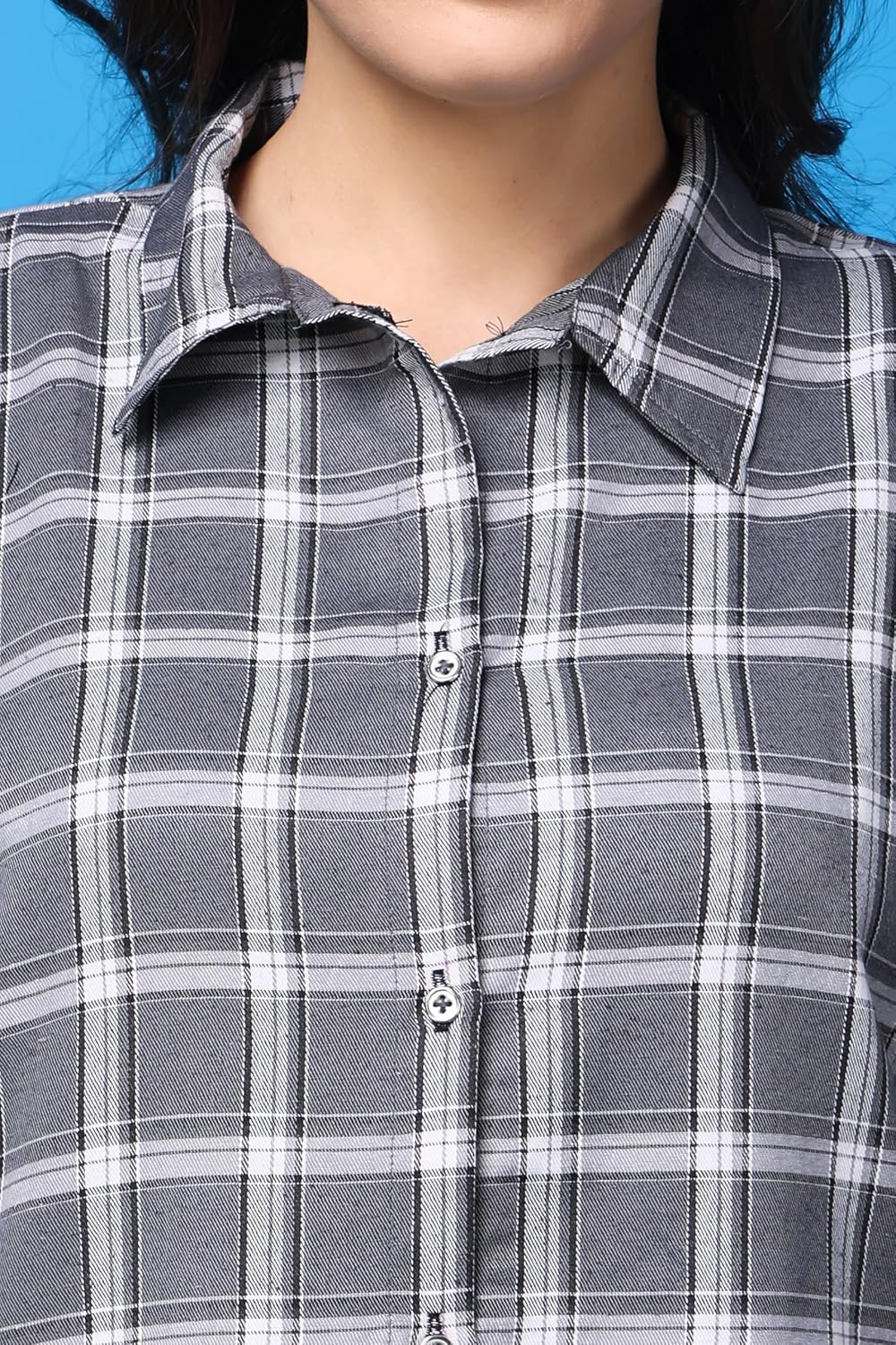 POPWINGS Casual Checks Print Shirt for Women