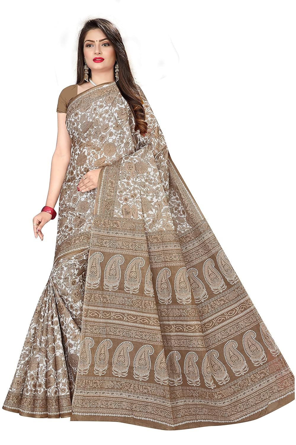 Women's Plain Weave Pure Cotton Saree