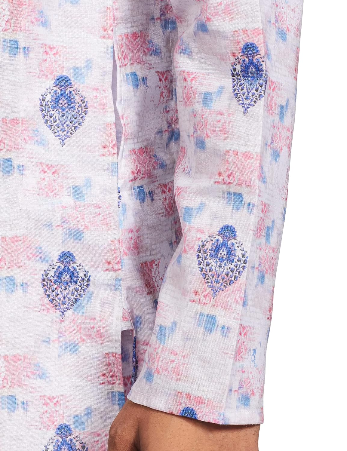 Luxrio Kurta for Men Cotton Blend Long Printed Straight Fit