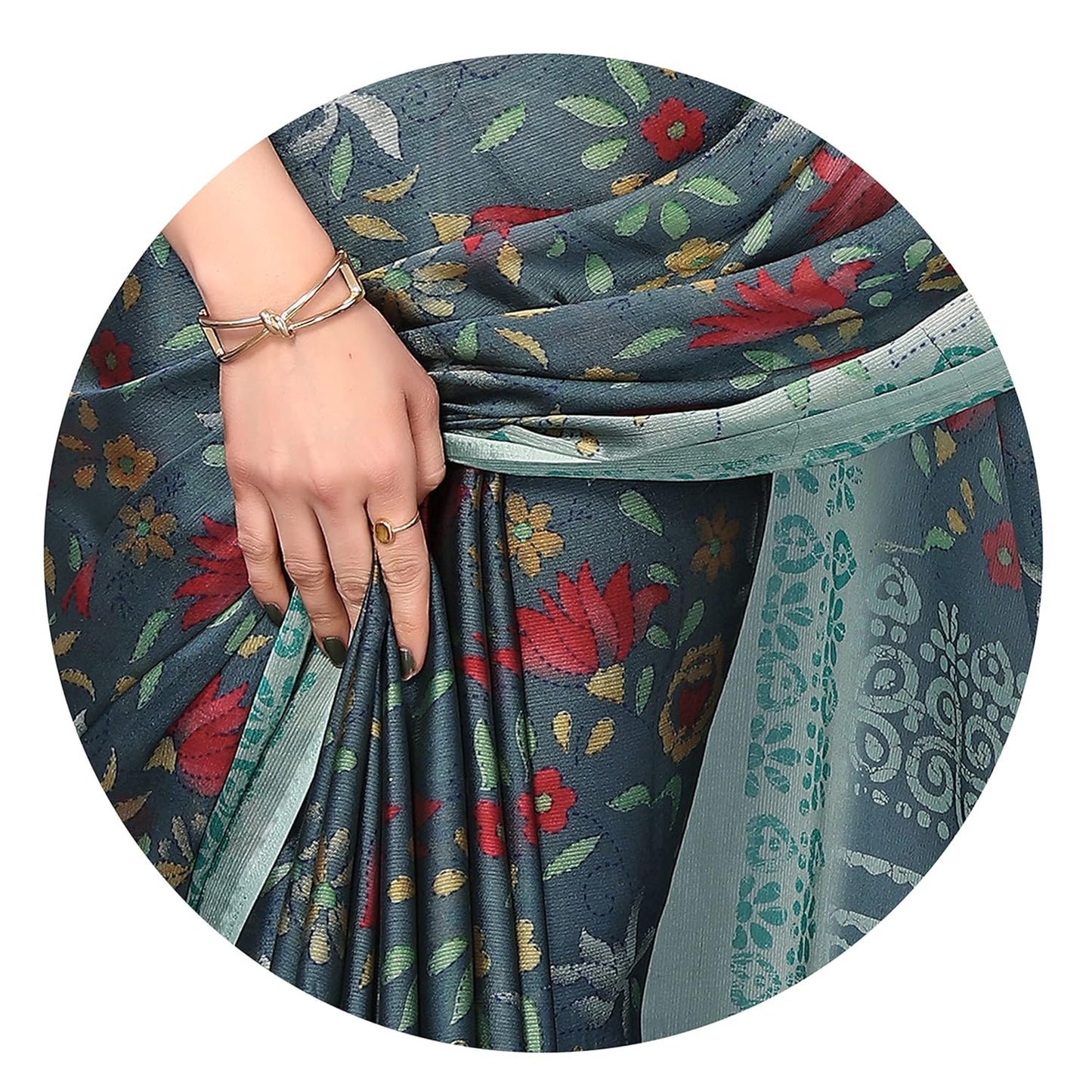 Women's Stylish Chiffon Print Saree with Blouse Piece