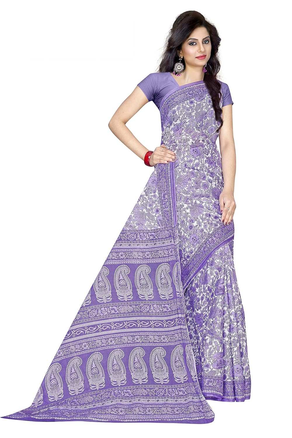 Women's Plain Weave Pure Cotton Saree