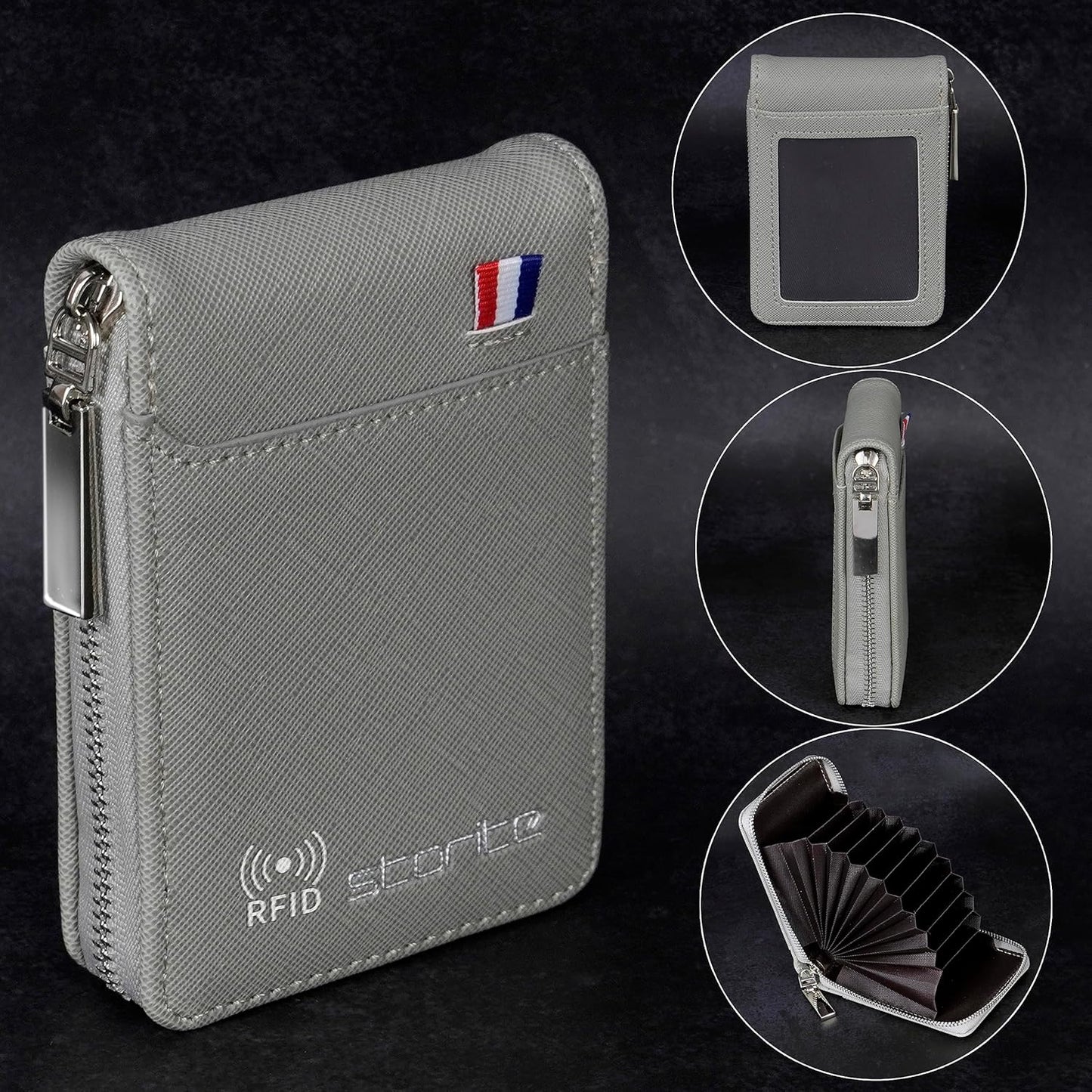 Storite PU Leather 9 Slot Vertical Credit Debit Card
