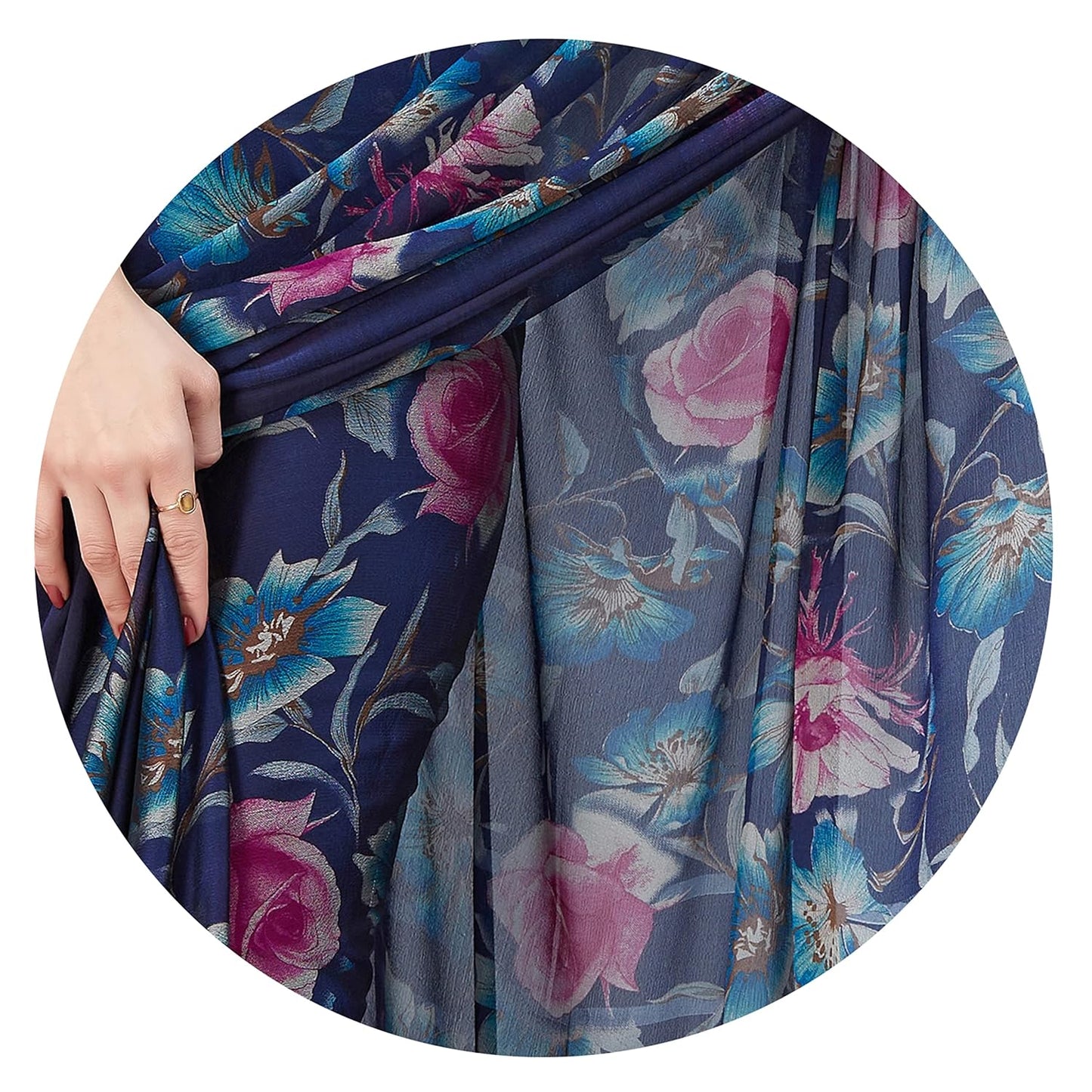 Women's Printed Saree with Blouse Piece