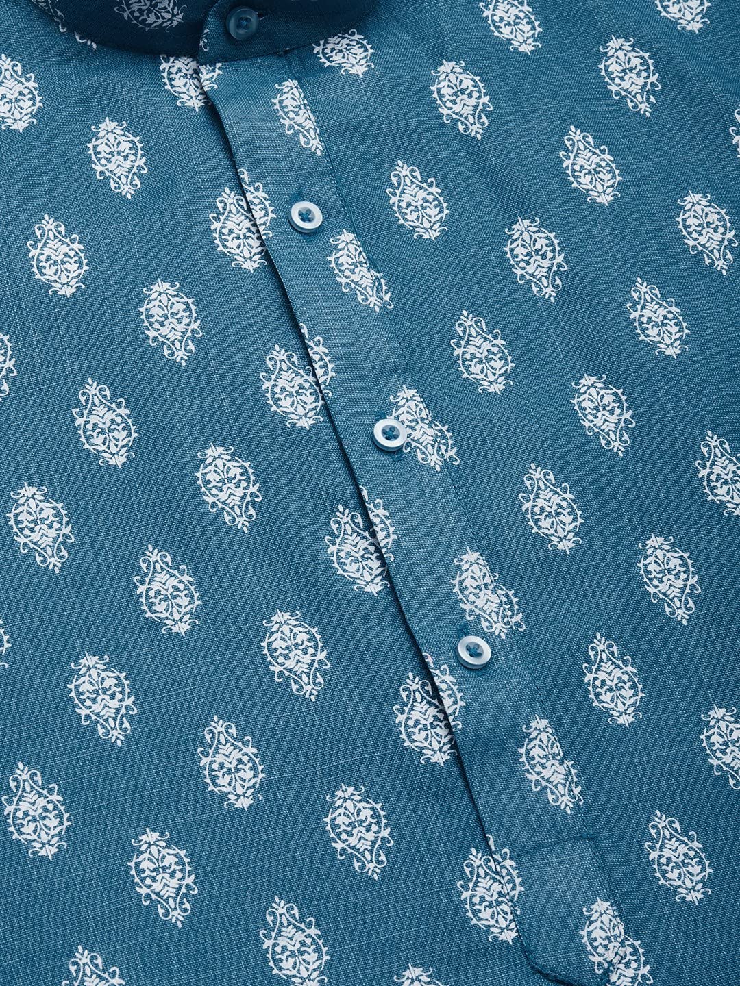 Jompers Men's Cotton Floral Printed Kurta