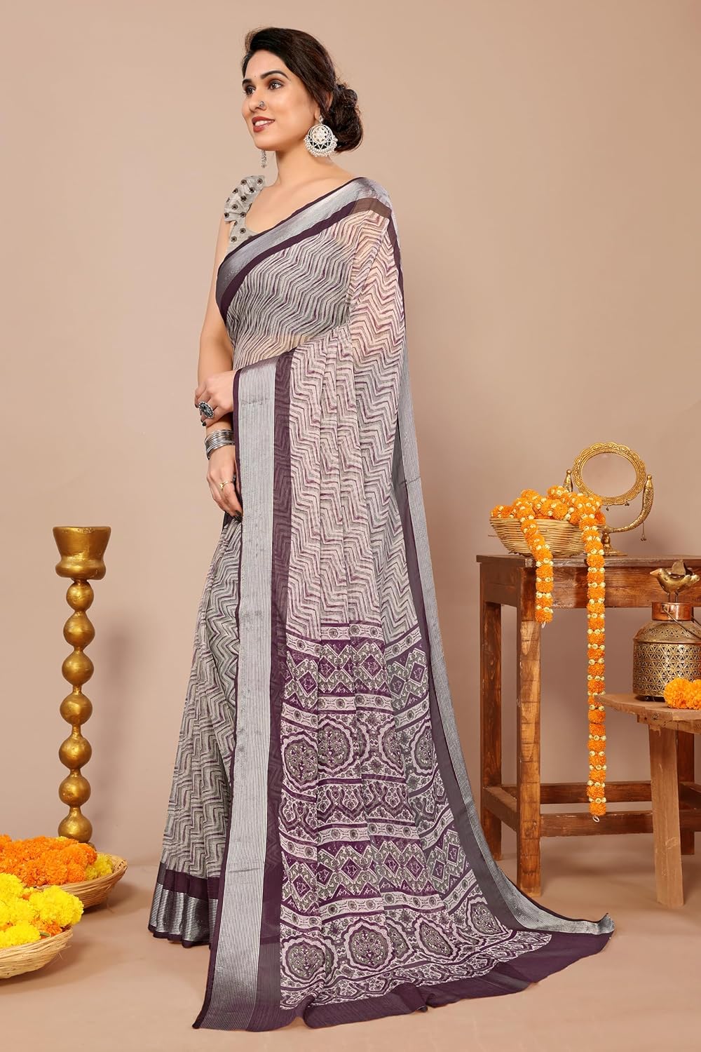 MIRCHI FASHION Women's Saree with Blouse Piece