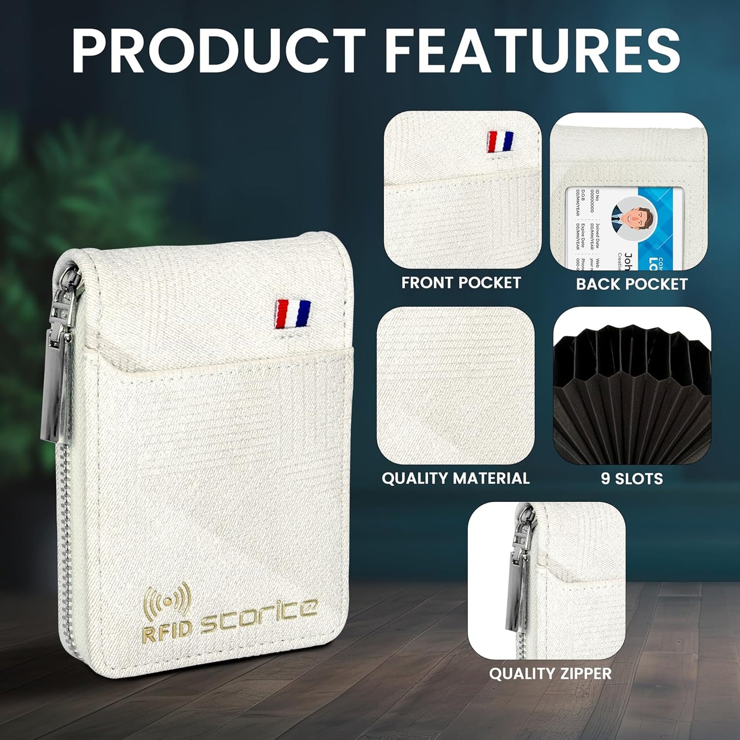 Storite PU Leather 9 Slot Vertical Credit Debit Card