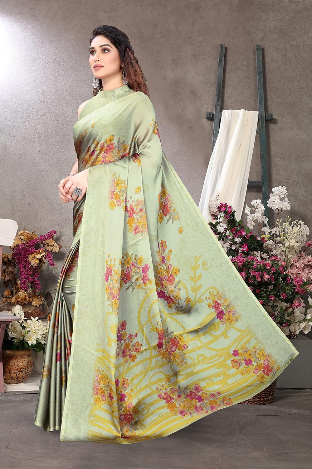 Women's Stylish Saree with Blouse Piece
