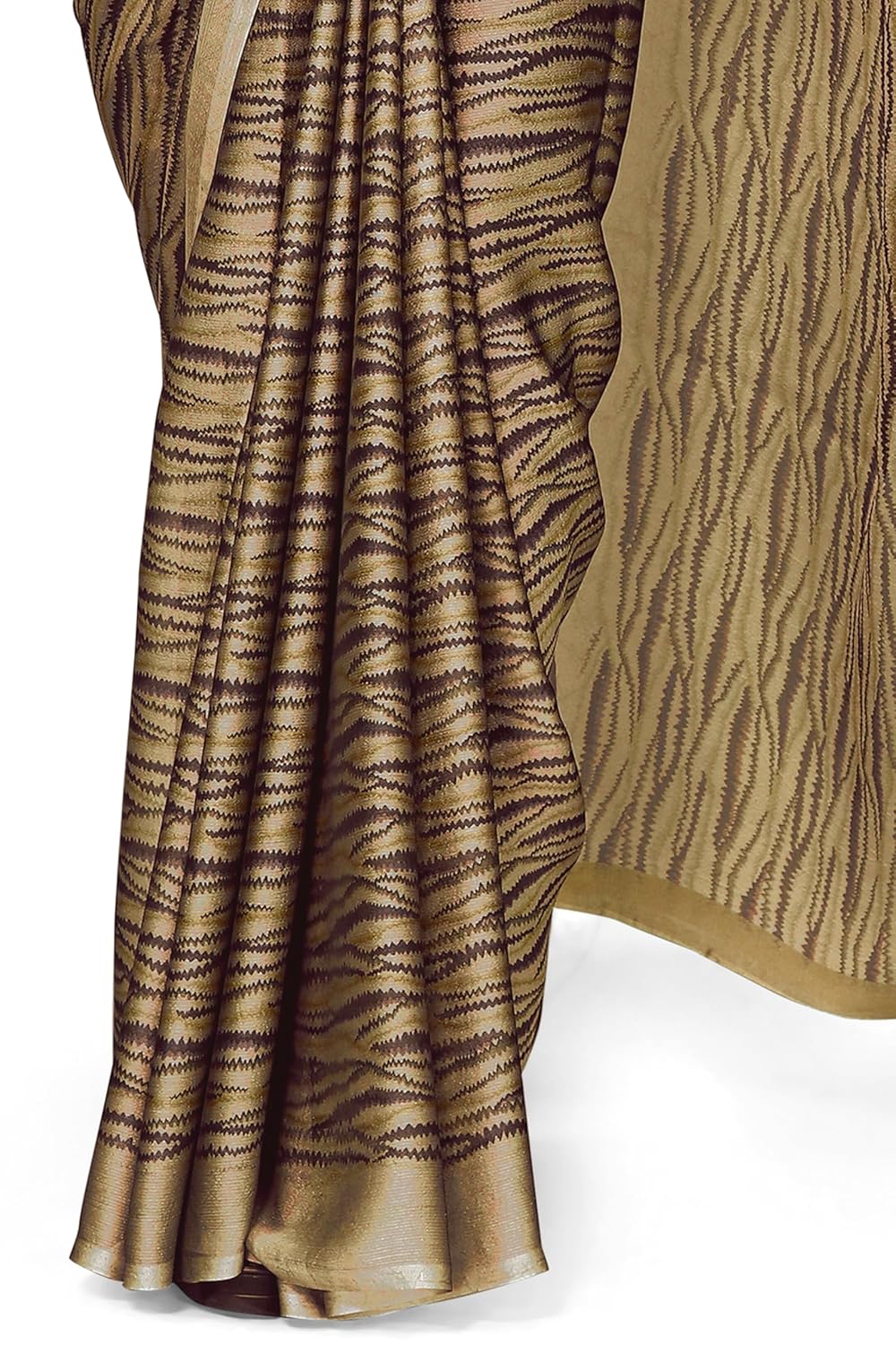 Women's Chiffon Block Printed Saree with Blouse Piece