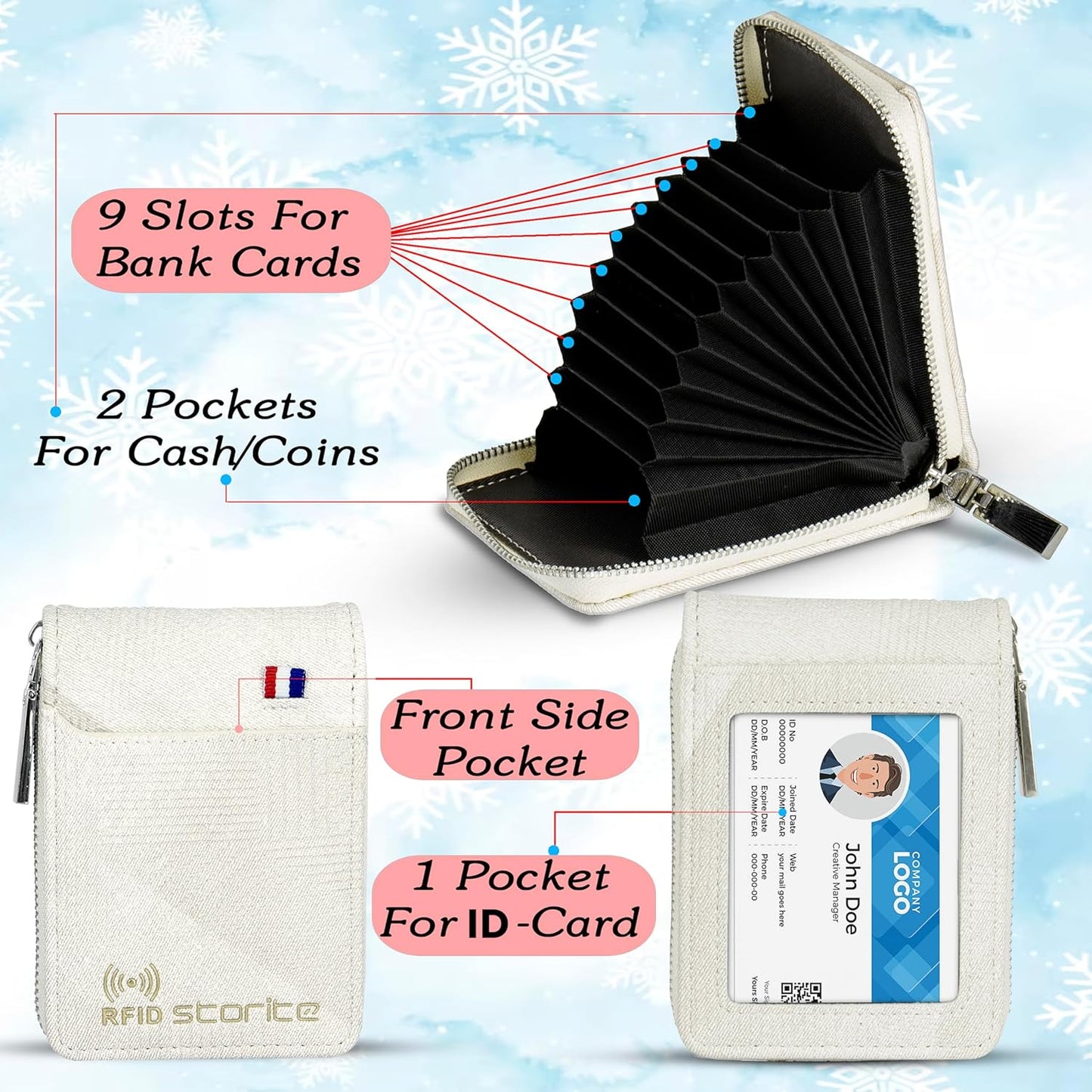 Storite PU Leather 9 Slot Vertical Credit Debit Card