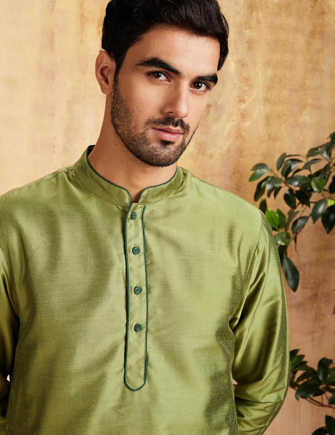 Symbol Men's Rayon Blend Festive Solid Long Kurta (Regular Fit)