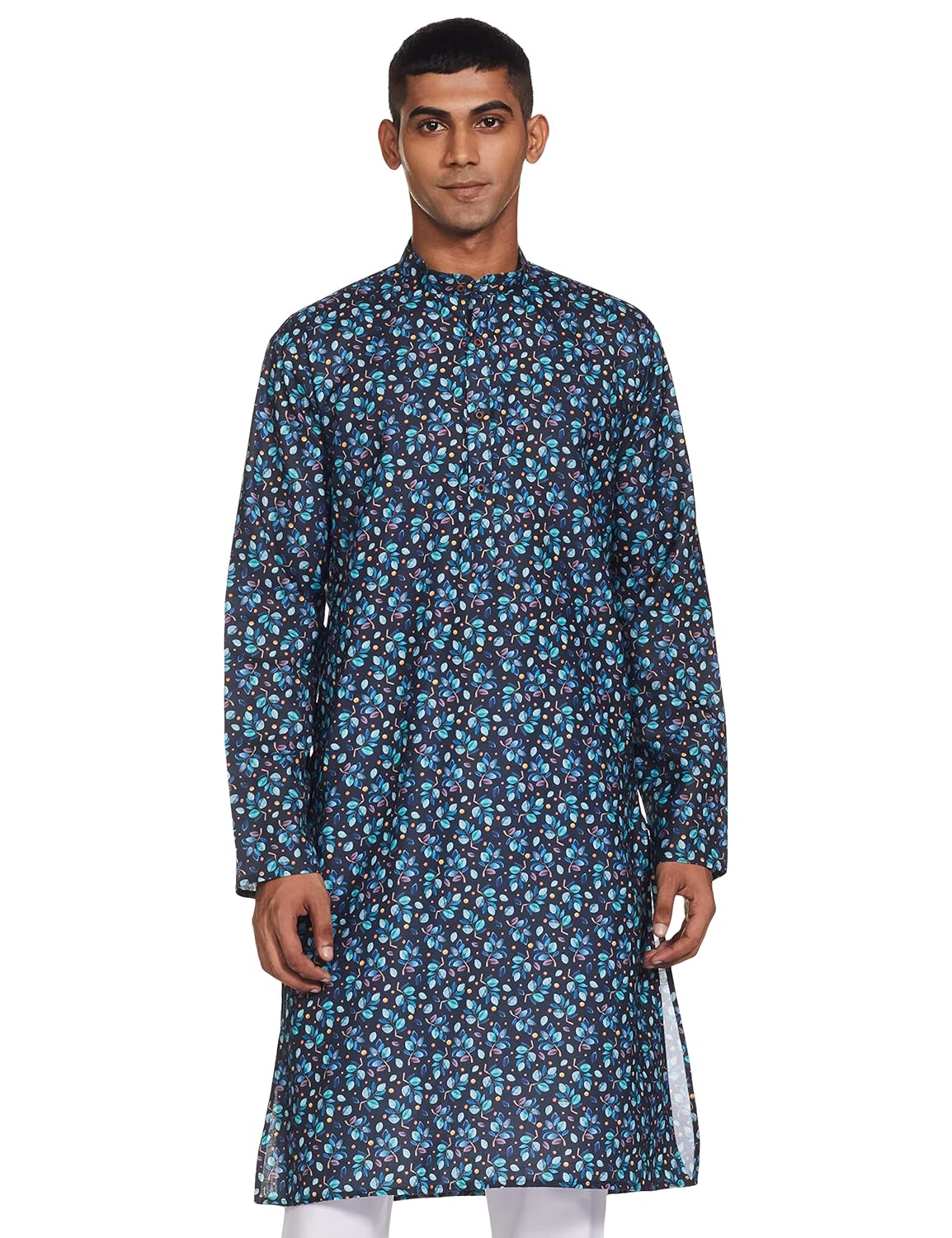 Luxrio Kurta for Men Cotton Blend Long Printed Straight Fit