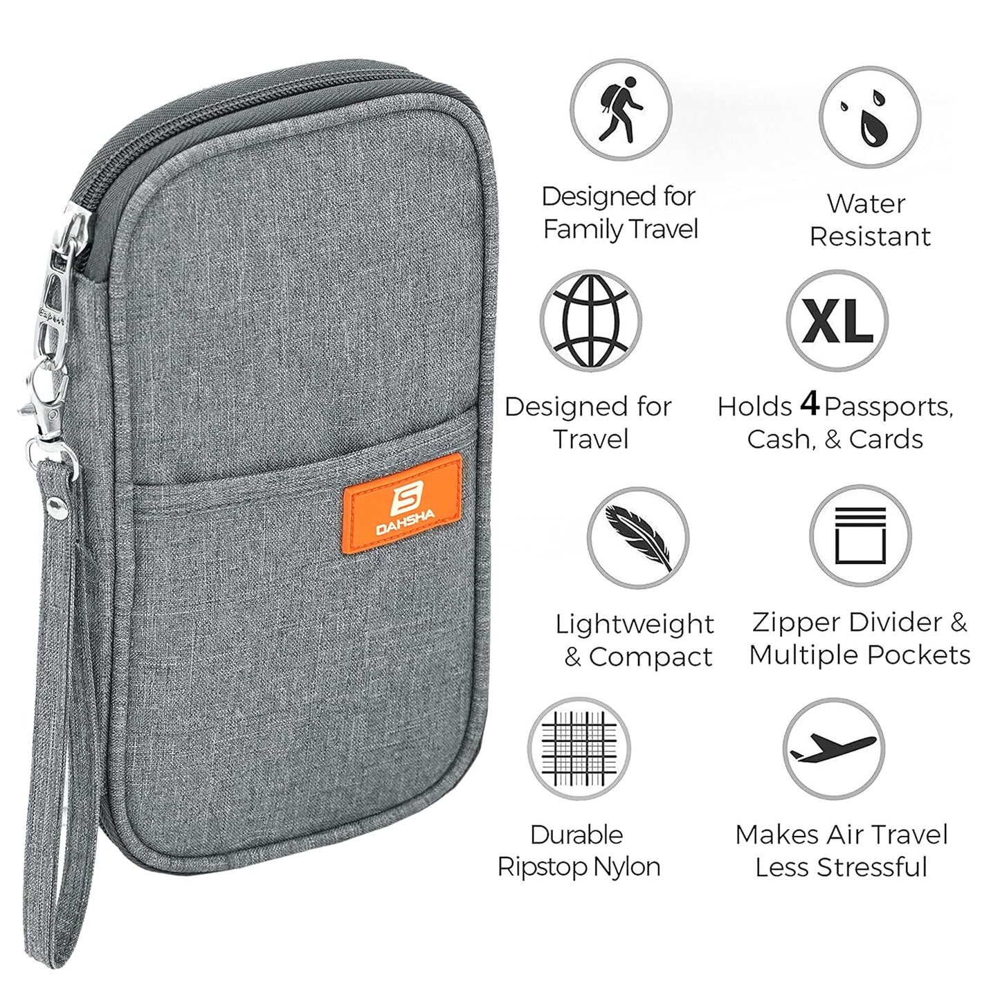 DAHSHA Fabric Travel Family Passport Holder Card