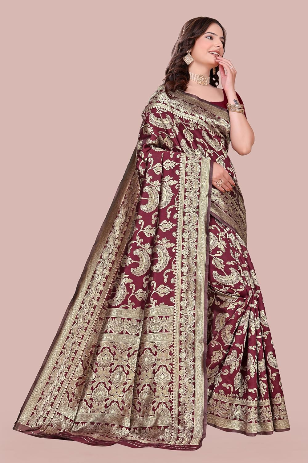 Women's Banarasi Saree Pure Kanjivaram Style Silk Saree