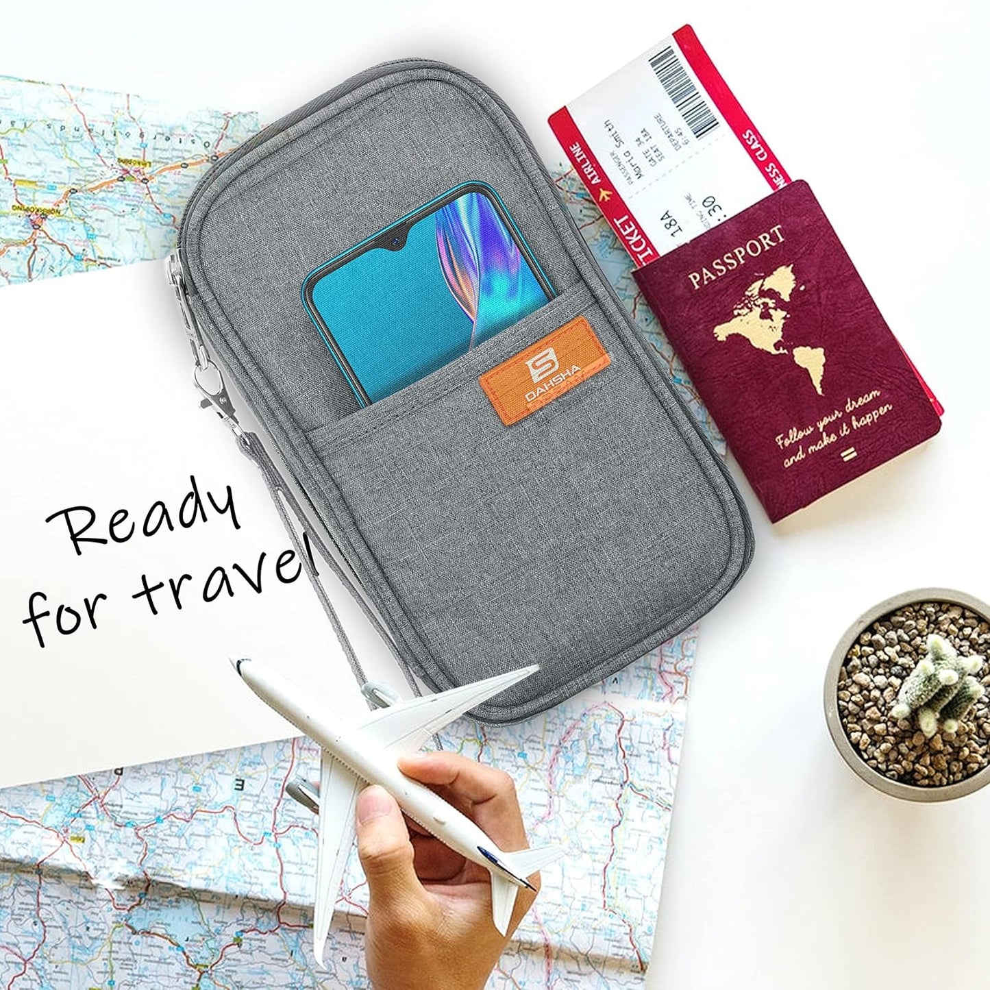 DAHSHA Fabric Travel Family Passport Holder Card