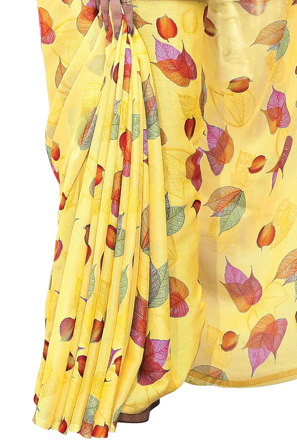 FASHION Floral Printed Saree with Blouse Piece
