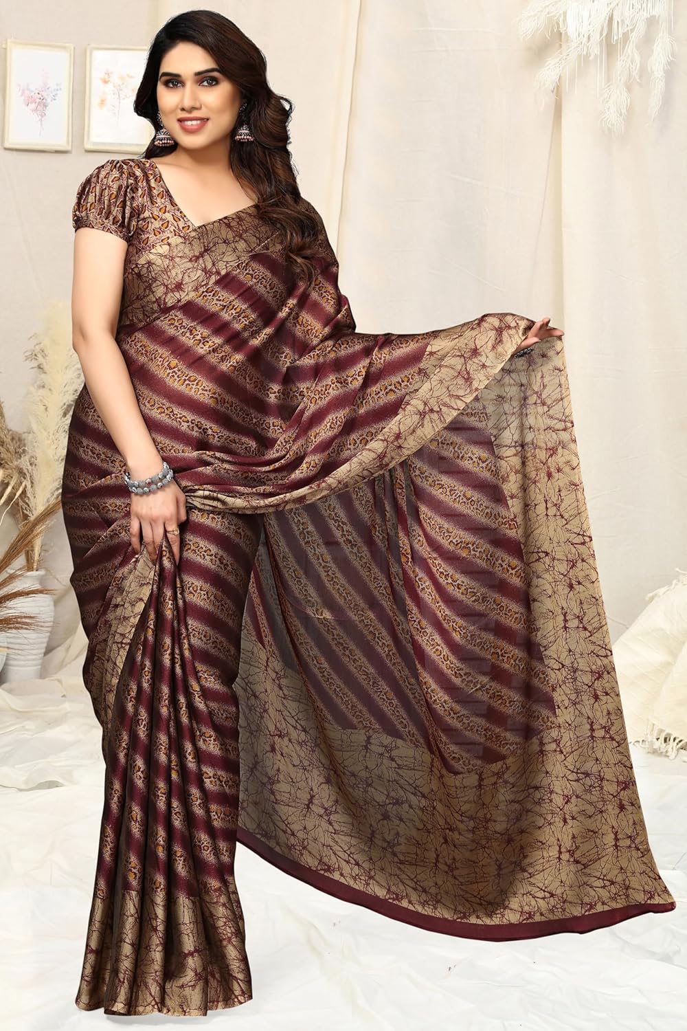 MIRCHI FASHION Women's Saree with Blouse Piece