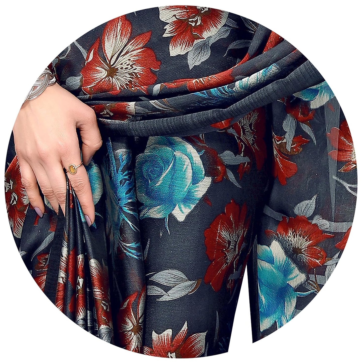 Women's Printed Saree with Blouse Piece
